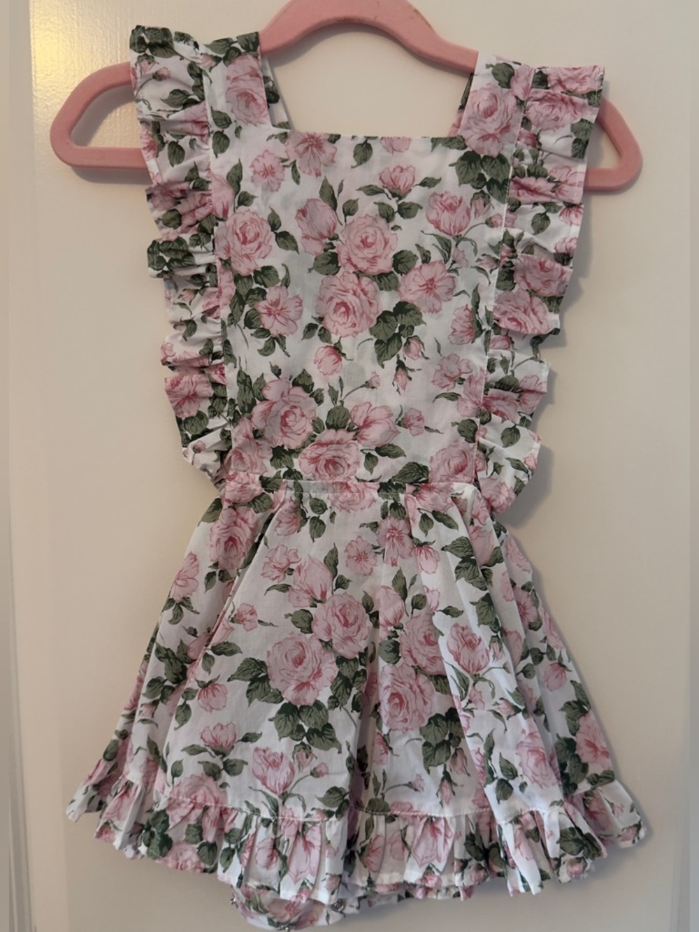 Rose print 3T Numi pinafore dress